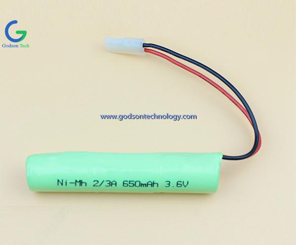 镍氢充电电池组 2/3A 650mAh 3.6V